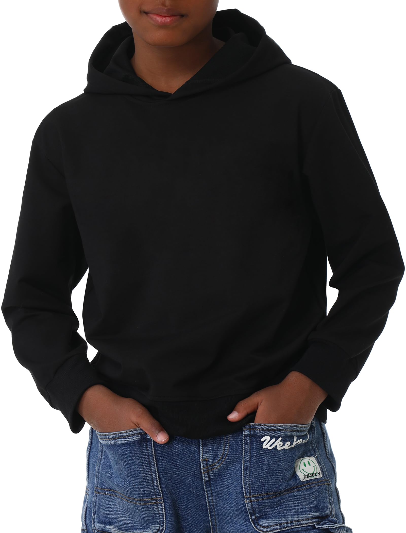 EXARUS Confezione da 3 felpa con cappuccio per ragazzi con stampa di lettere felpa con cappuccio per bambini pullover con grafica a maniche lunghe per adolescenti casual scuola 6-14 anni