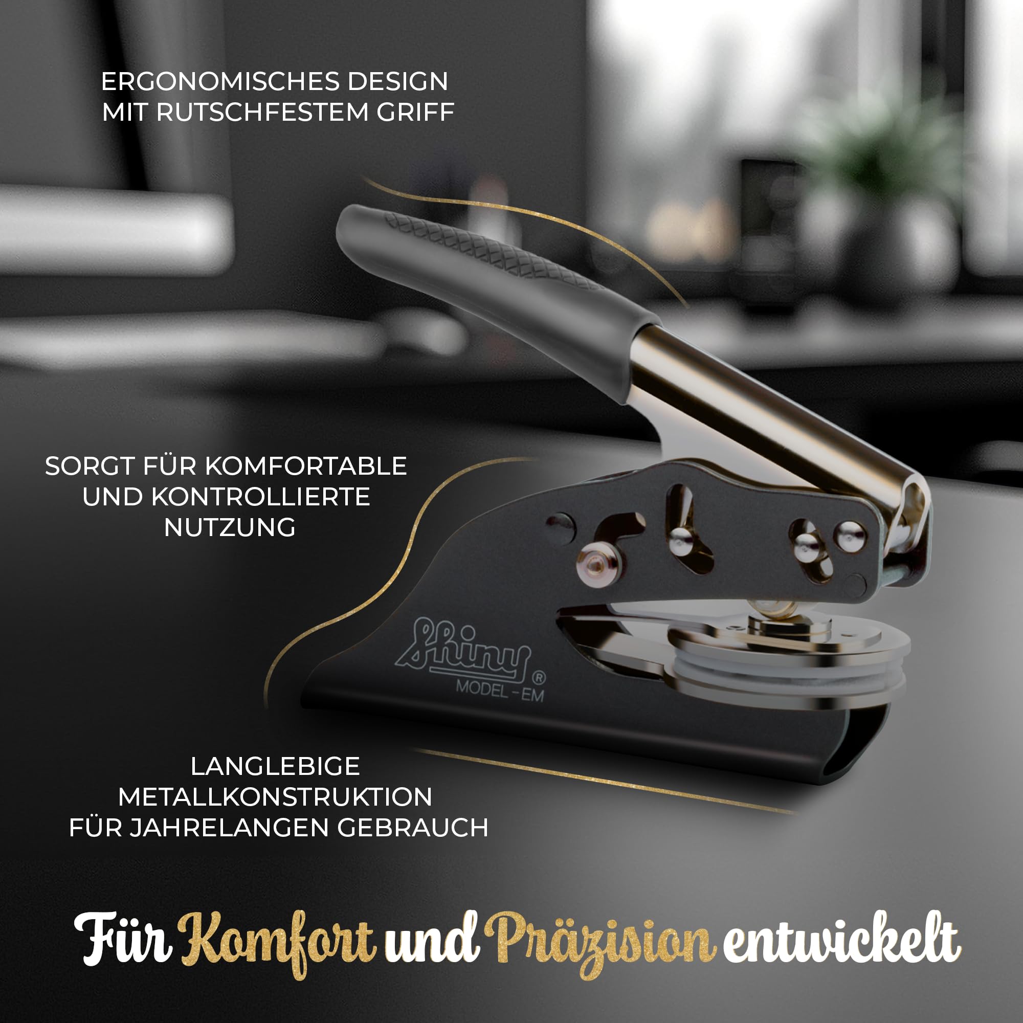 Ex Libris Prägestempel personalisiert – Buch Prägestempel für Papier – Individuelles Motiv mit Namen – Geschenkidee für Leser & Bibliothek (Signatura)