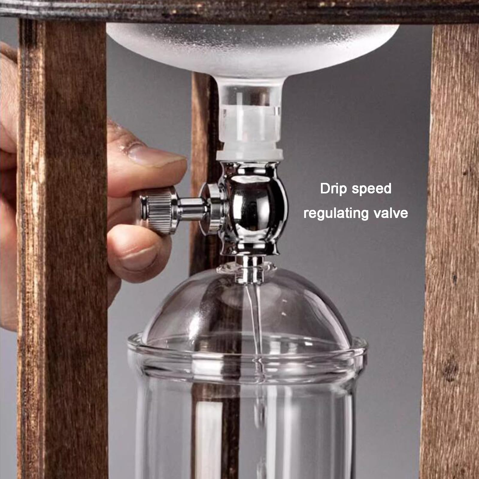 Cold Brew Drip Tower, 800 Ml Macchine per caffè Freddo Manuali con Tecnologia Slow Drip, con Gocciolatoio Regolabile, Staffa in Legno, per Uffici Domestici E Caffetterie