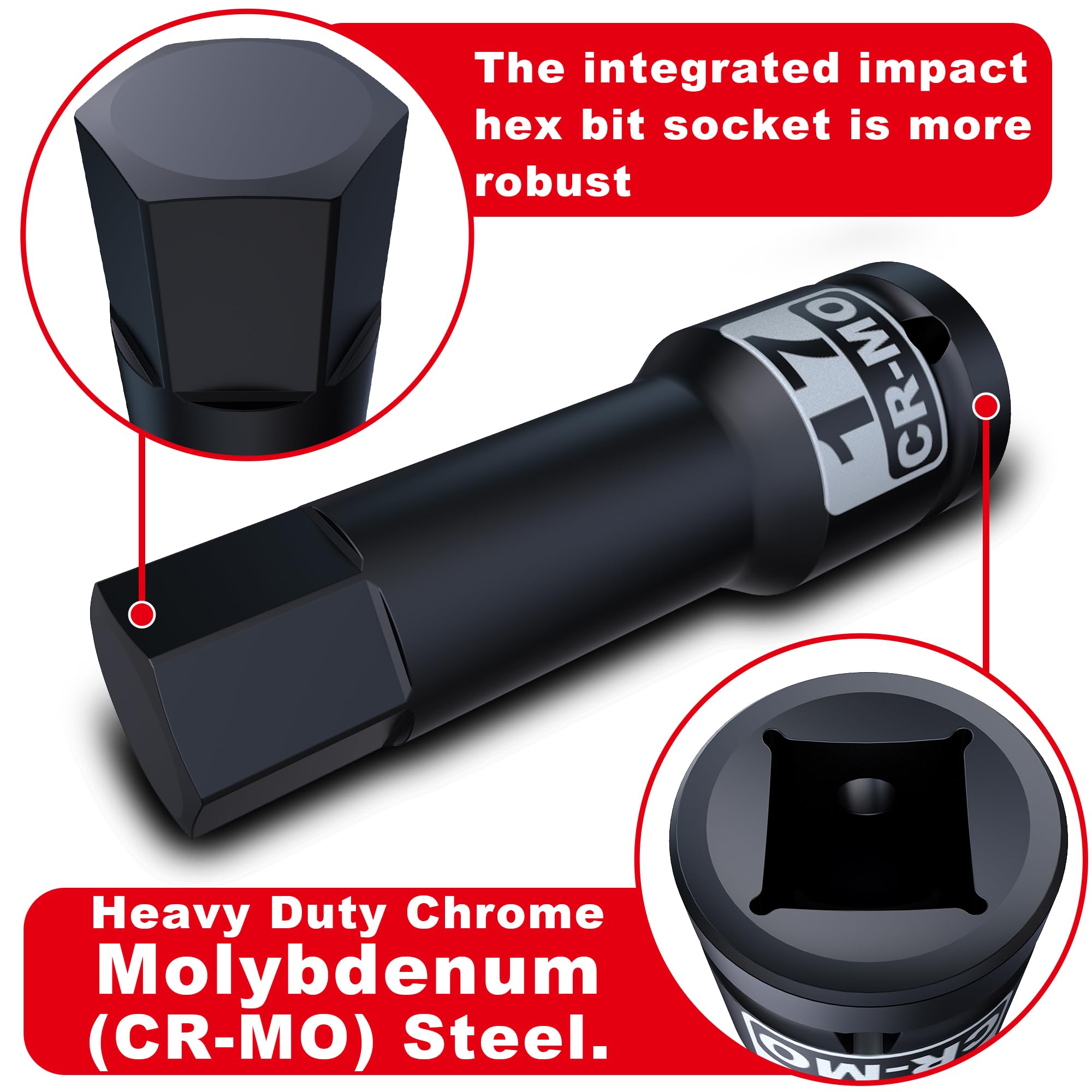 Snapklik.com : Aiourx 1/2" Drive Master Impact Hex Bit Socket Set ...