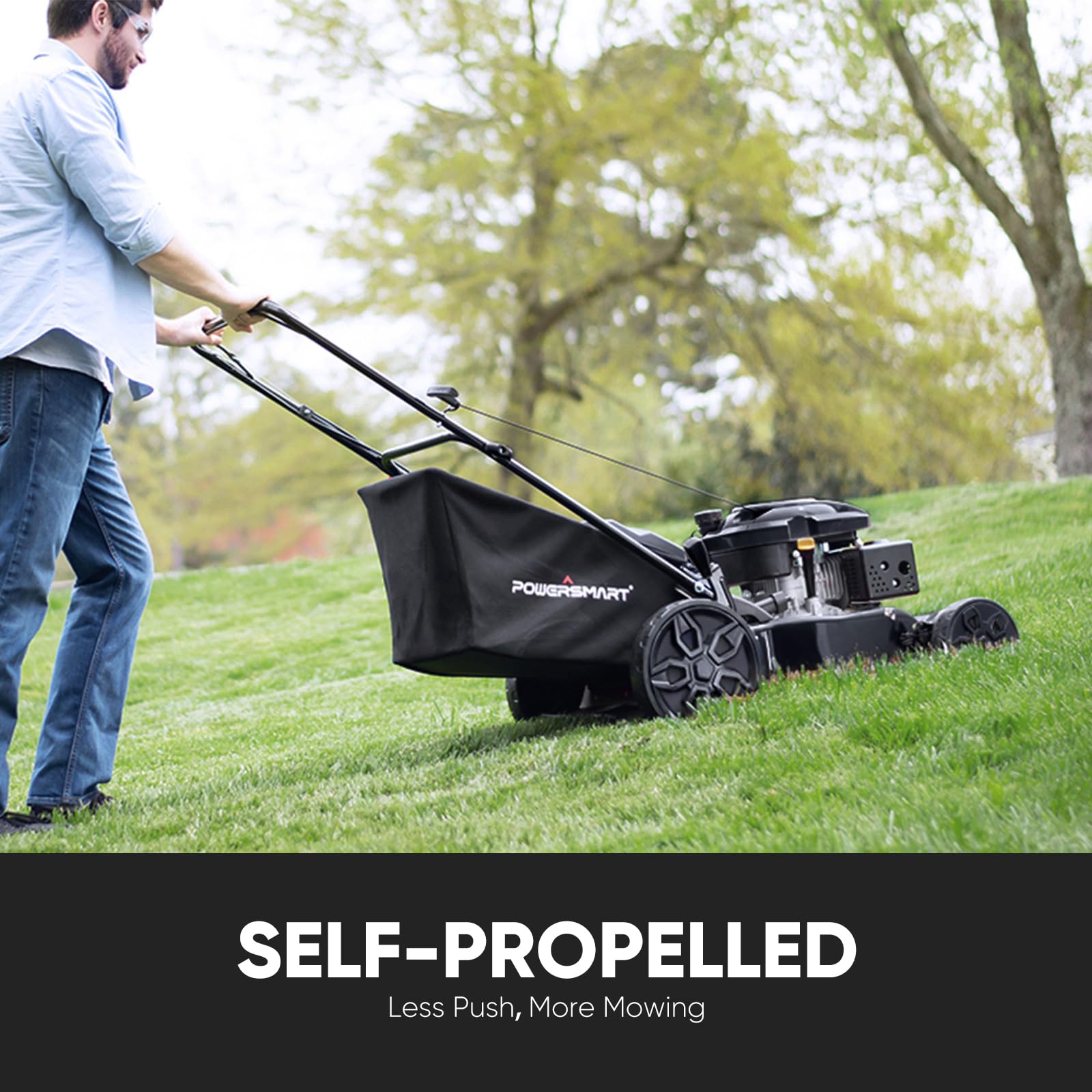 PowerSmart EasyGlide 21-Inch Gas Lawn Mower, 144cc 4-Stroke OHV Engine, Push Walk-Behind, 3-in-1 Mulch/Bag/Side Discharge, Steel Deck, 6 Height Adjustment product image 19