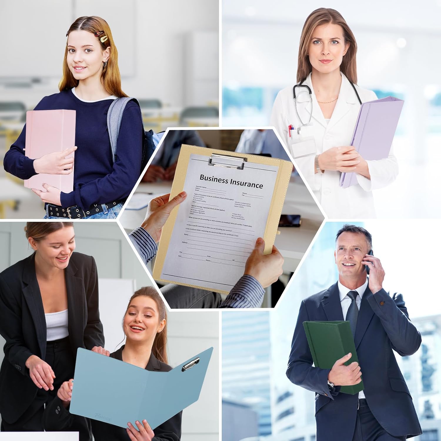 3 Ring Binder with Clipboard,1 Inch Binders with Notepad&5 Dividers with Pockets, Labels,PU Clipboards for School Office(Pink,Letter Size) - Image 6