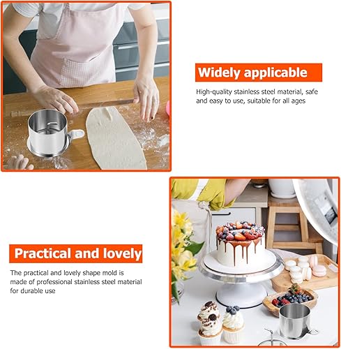 Miniatura 5 de Anillo para pastel, molde redondo de acero inoxidable para mousse de postre con empujador y levantador de anillos de cocina