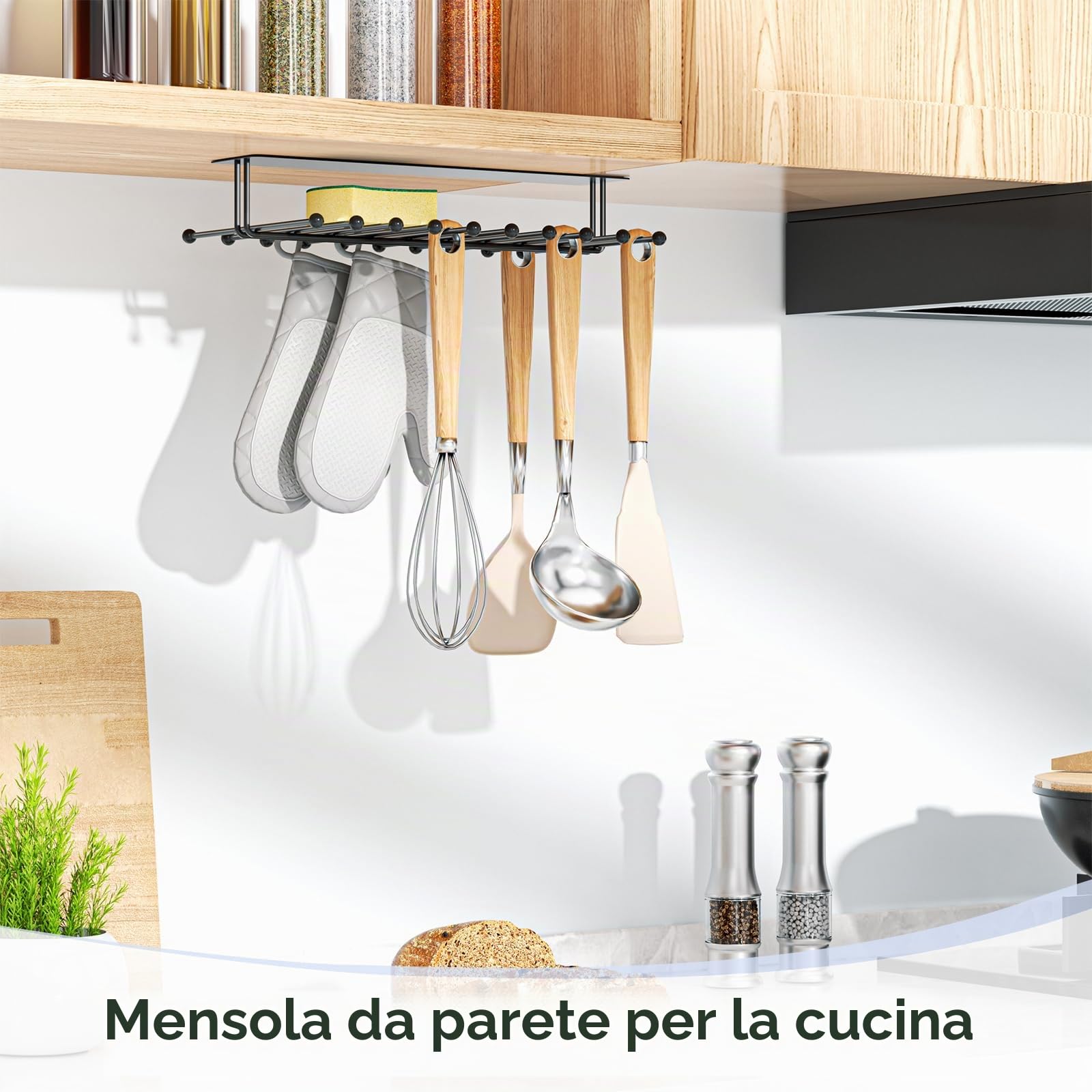 Portacravatte da Armadio, Porta Cravatte da Parete Adesivo, Porta Cinture da Armadio con 20 Ganci per Organizzare e Conservare Cravatte, Organizer per Cravatte da Uomo e Cinture, fermacravatta