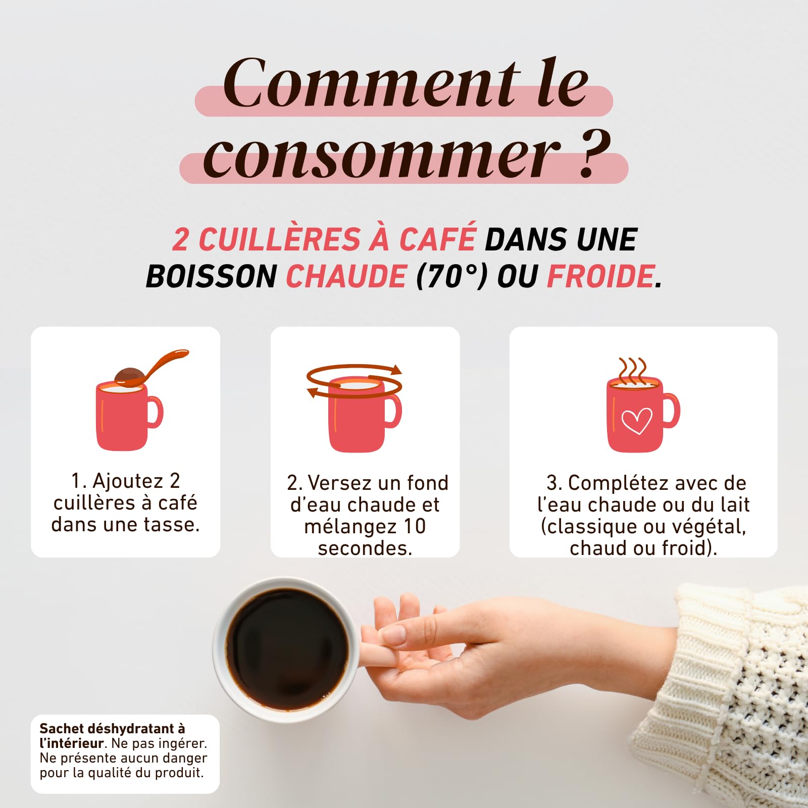 French Mush BOOST Café Arabica Bio 5 Champignons - 20 doses | Énergie & Concentration, Lion's Mane, Cordyceps, Chaga, Maïtaké, Pleurote, Sans Sucres Ajoutés, Vegan, Fabriqué en France
