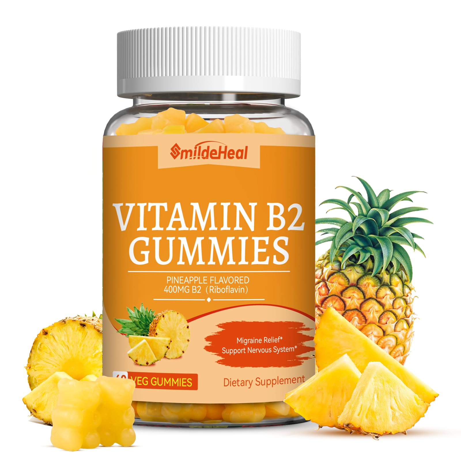 Amazon.com: SmildeHeal Vitamin B2 Gummies,Riboflavin 400mg