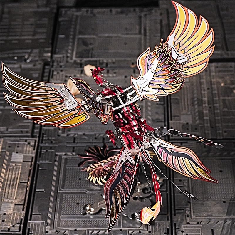 Puzzle metalowe 3D dla dorosłych, zestaw modeli do montażu mechanicznego Phoenix, montaż DIY kreatywna dekoracja domu, dla dorosłych prezenty rękodzieło Hobby dla kobiet mężczyzn.