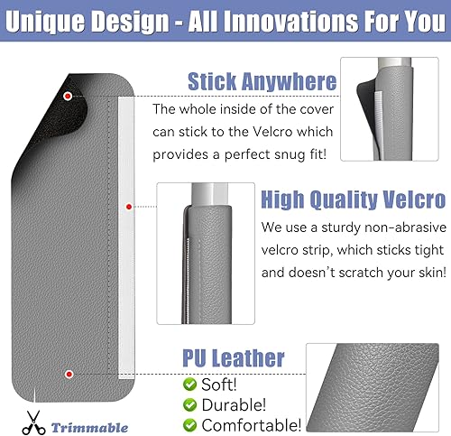 Miniatura 10 de Fundas para manijas de refrigerador, 5 piezas, fundas de cuero para manijas de electrodomésticos de cocina, mantienen tu refrigerador, microondas,