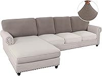Vista 406 de H.VERSAILTEX 2025 New Sectional Couch Covers 8 Pieces Stretch Sofa Covers for Sectional Sofa Set Separate L Shaped Couch Cover for Both Left/Right