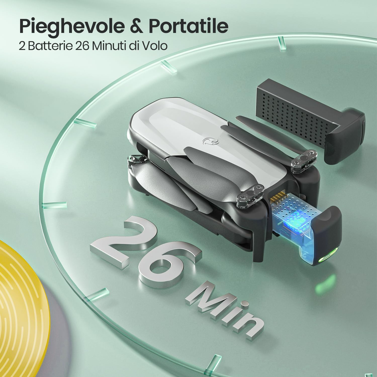 Holy Stone Drone con Telecamera Regolabile 1080P per Bambini e Principianti WiFi RC con 2 Batterie, Pieghevole, Passaggio Automatico del Mouse, Controllo Gestuale, Regolazione della Velocità HS280