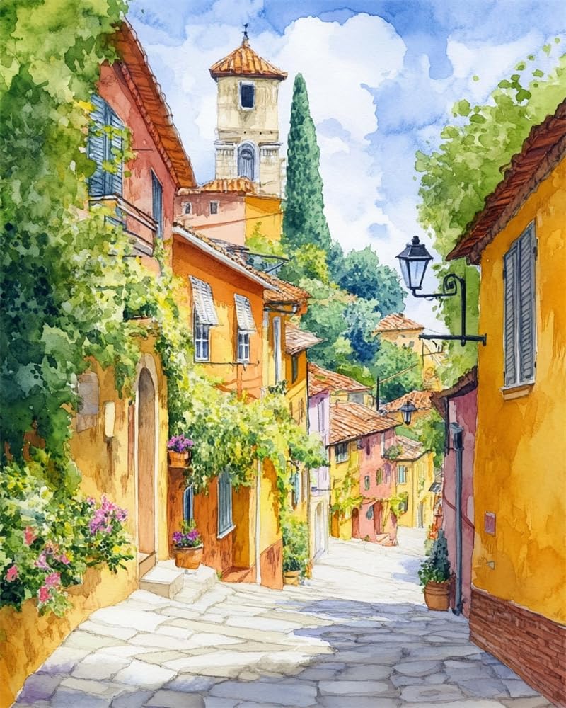 Henypt DIY Cross Stitch Kits for Beginners,Small-Town Scenery 11Ct Counted Needlework Kits for Adults,Stamped Cross Stitch Kit with Printed,Hand Embroidery Kits for Home Wall Decor