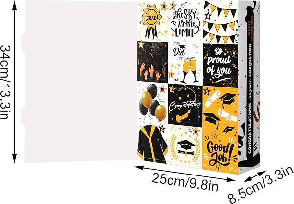 12 Days Graduation Advent Calendar Empty Gift Box,Graduation Countdown Calendar Gift Boxs,DIY Empty Gift Box for High School College, Keepsake Storage Container For Mementos,Gifts Not Included (Black) - 4
