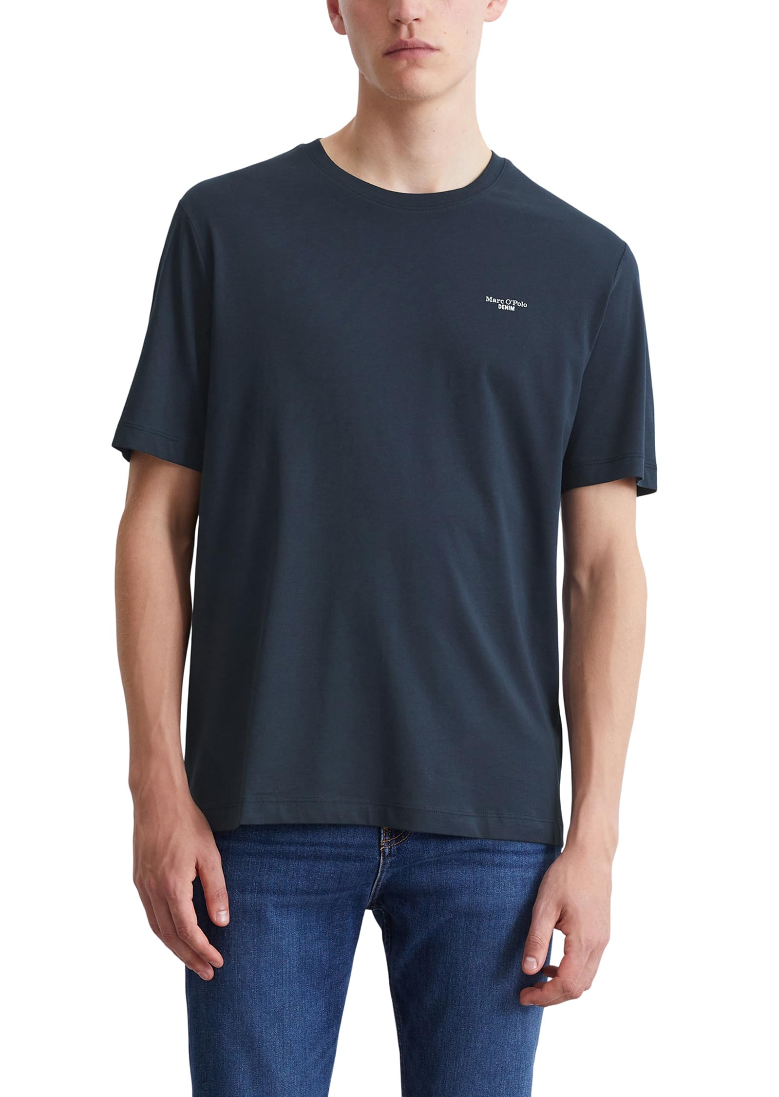 Marc O'Polo Denim Herren T-Shirt aus Bio-Baumwolle Regular Fit, Blau (Navy Teal), L