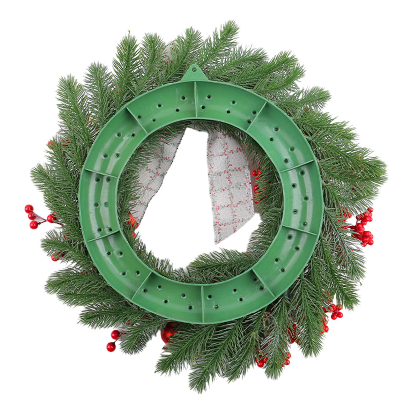 Couronne de Noël artificielle aux baies rouges pour décoration de porte d'entrée et intérieur