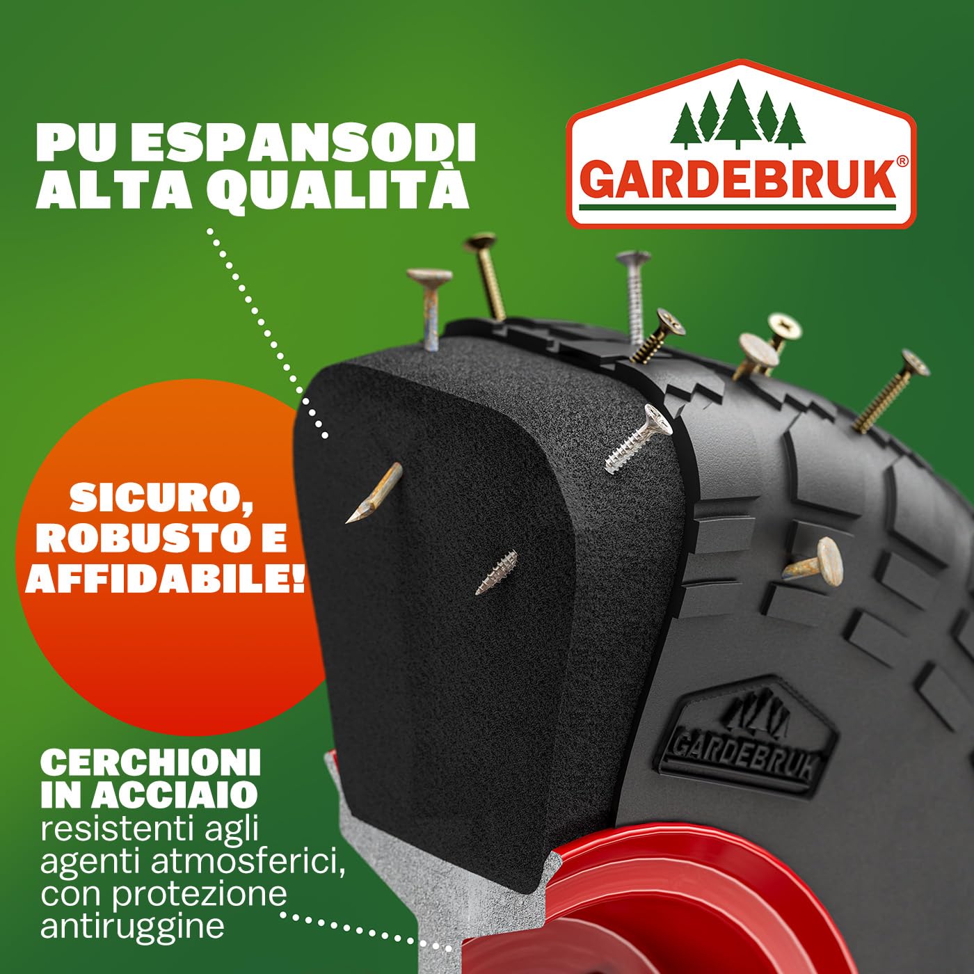 GARDEBRUK® Carrello Portapacchi Pneumatici in Gomma Piena PU Pieghevole 200 kg in Acciaio Carrellino da Trasporto