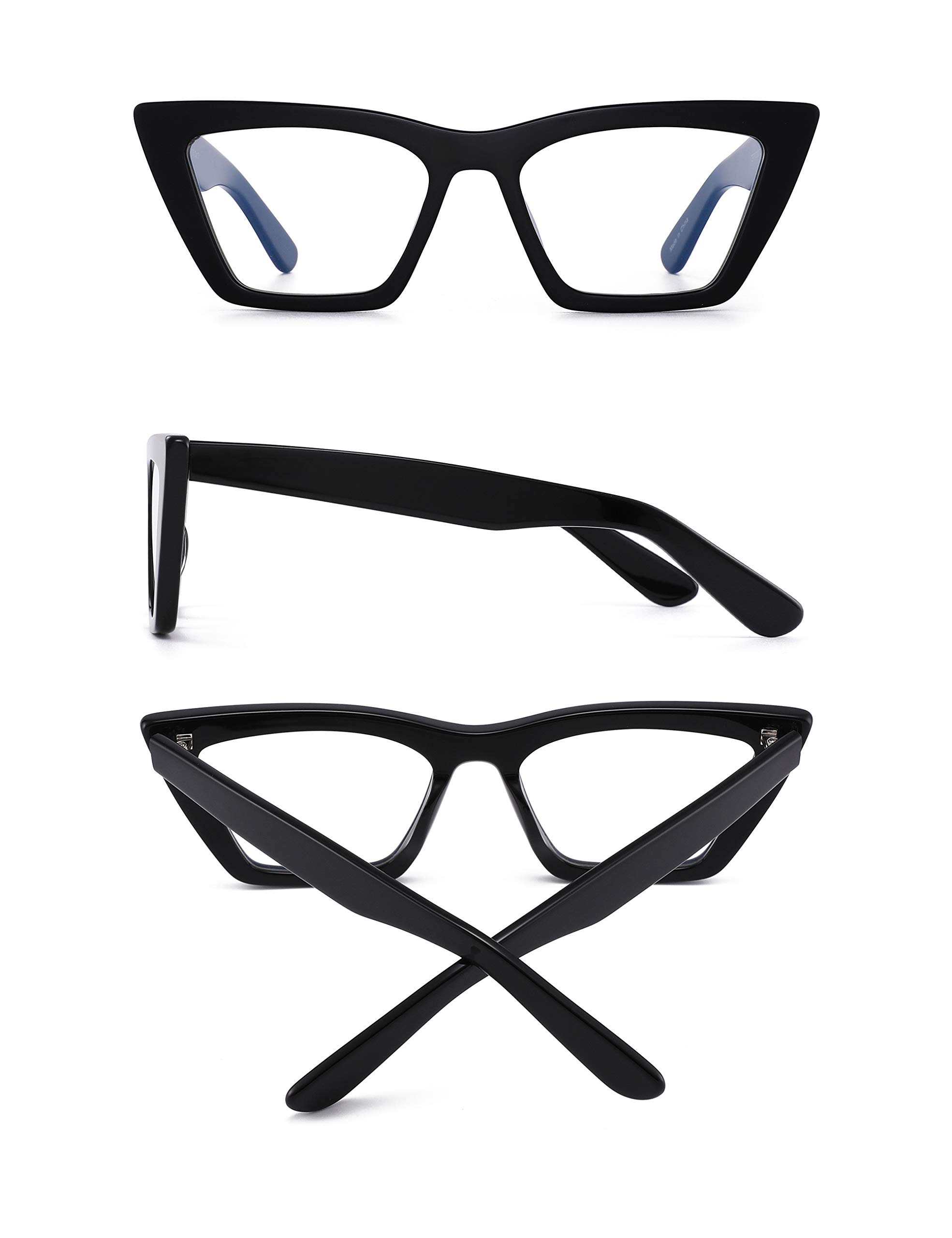GLINDAR Occhiali Luce Blu Occhi di Gatto. Protezione contro Schermi e Monitor. Montatura in Acetato di Alta Qualità - Per Donna.