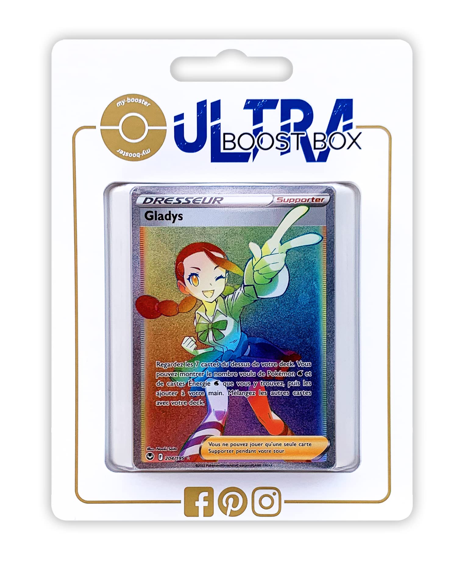 Gladys (Candice) 204/195 Shiny Rainbow Trainer - Myboost X Epée et Bouclier  12 Tempête Argentée