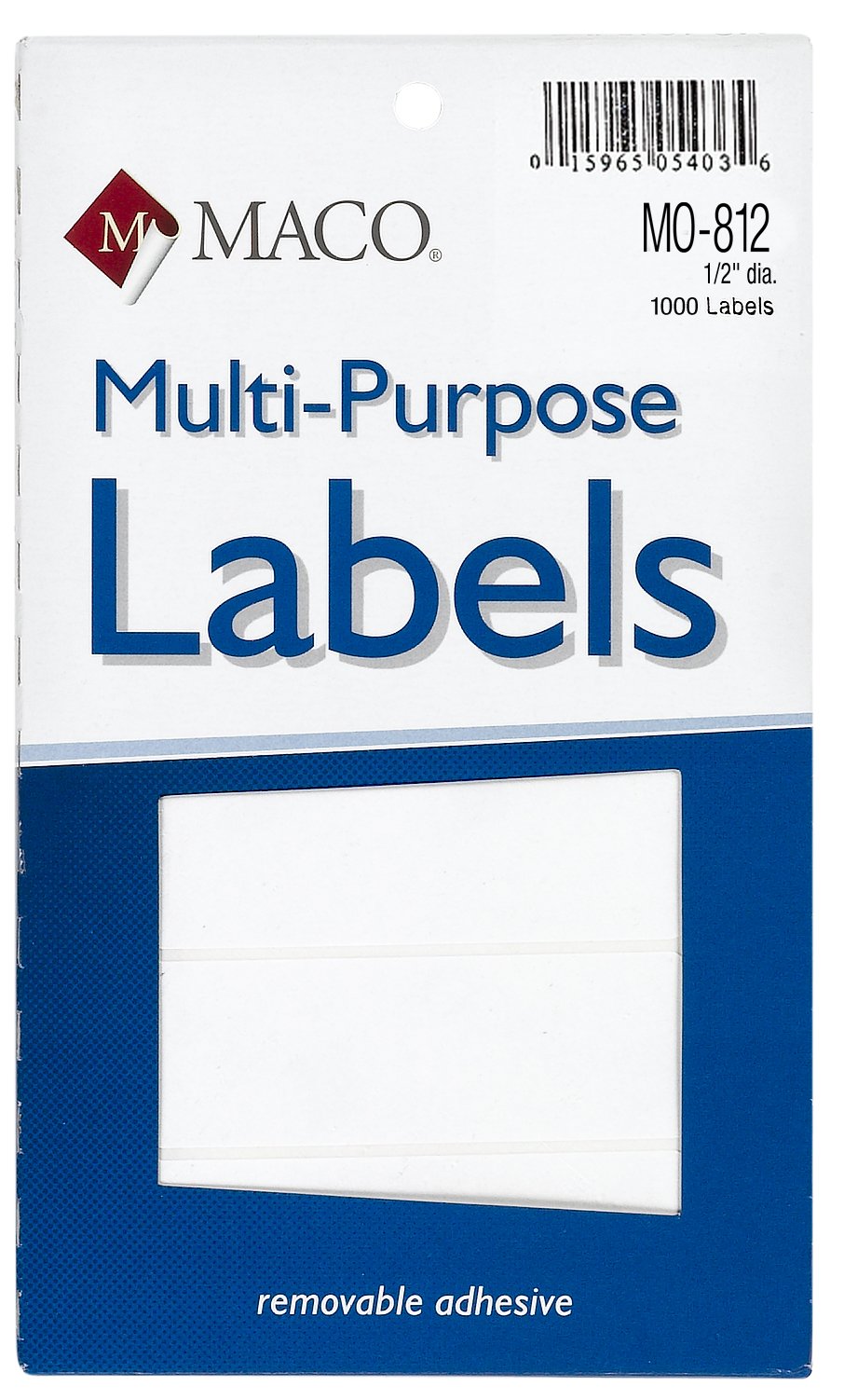 MacoWhite Oval Multi-Purpose Labels, 1/2 x 3/4 Inches, 1000 Per Box (MO-812)