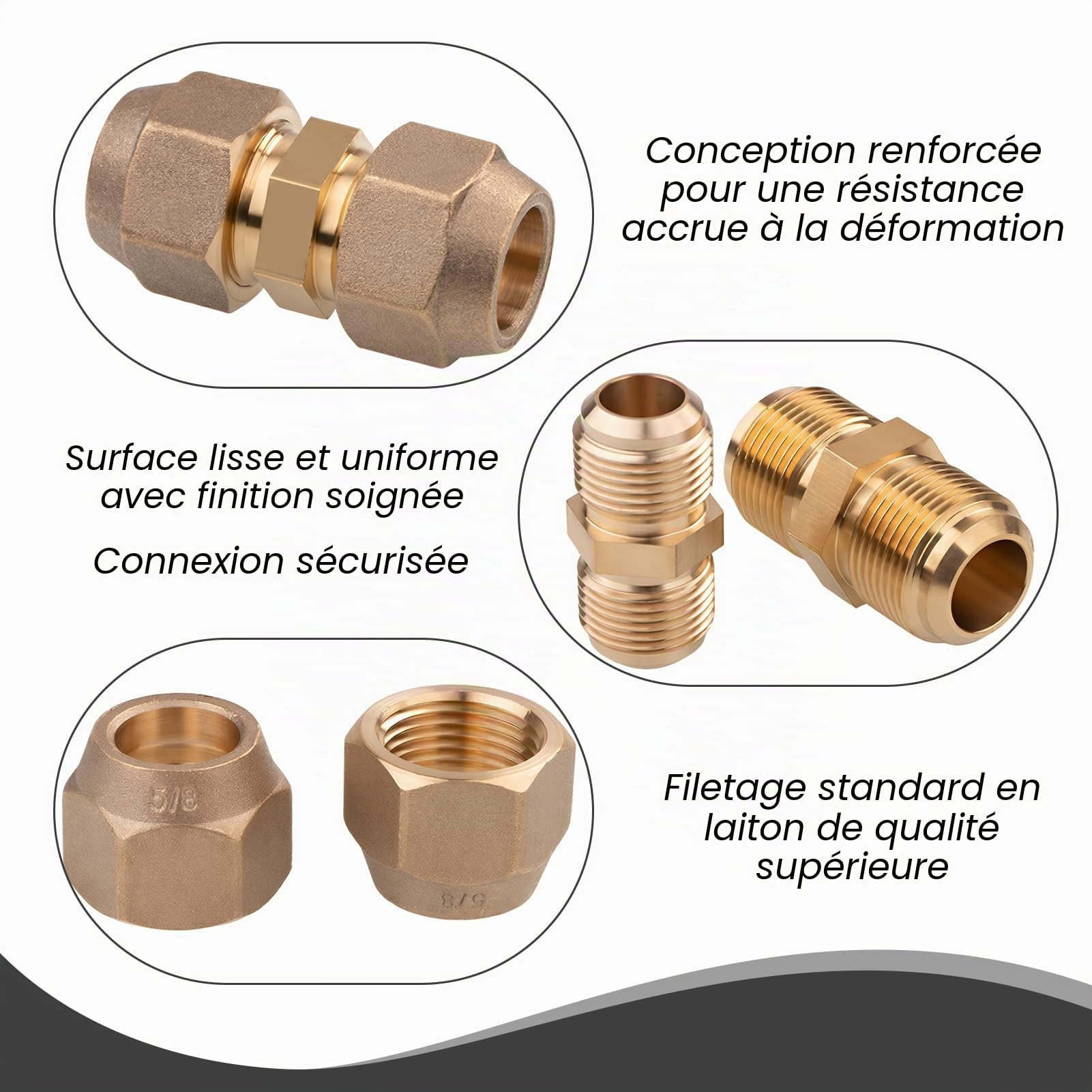 Lot de 2 rallonges de tuyau de climatisation - Raccord de tuyau en cuivre de qualité supérieure pour tuyaux réfrigérants 1/4 et 5/8 - Idéal pour l'installation et la réparation de climatisation