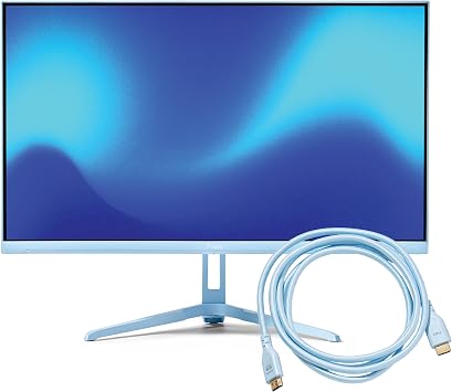 Pixio PX246 Wave Blue 24" 120Hz 1080p IPS Panel Adaptive Sync Gaming Monitor with Blue HDMI 2.1 Cable Ultra Certified Ultra High Speed 6FT 8K 60Hz 4K 120Hz Nylon Braided