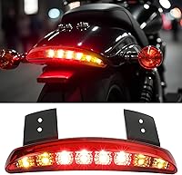 Vista 7 de Rich Choices Luz trasera de freno LED para motocicleta con guardabarros trasero cortado, placa de matrícula, luz trasera de parada, luz