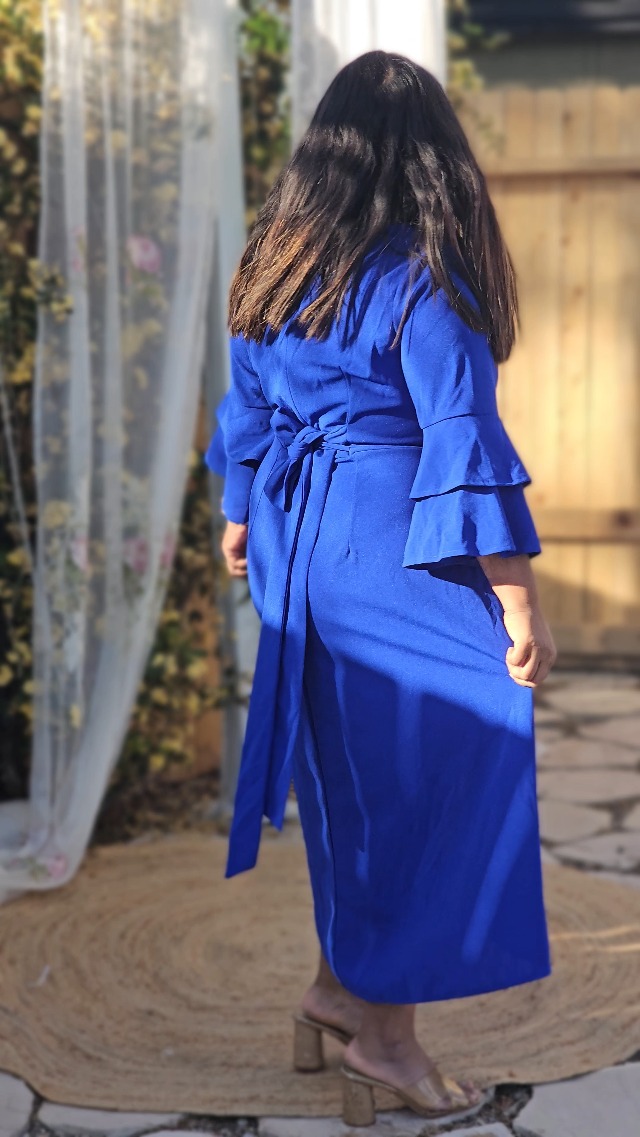 Watch Plus Size Royal Blue Dress Formal Wedding Guest Long Dress on Amazon Live