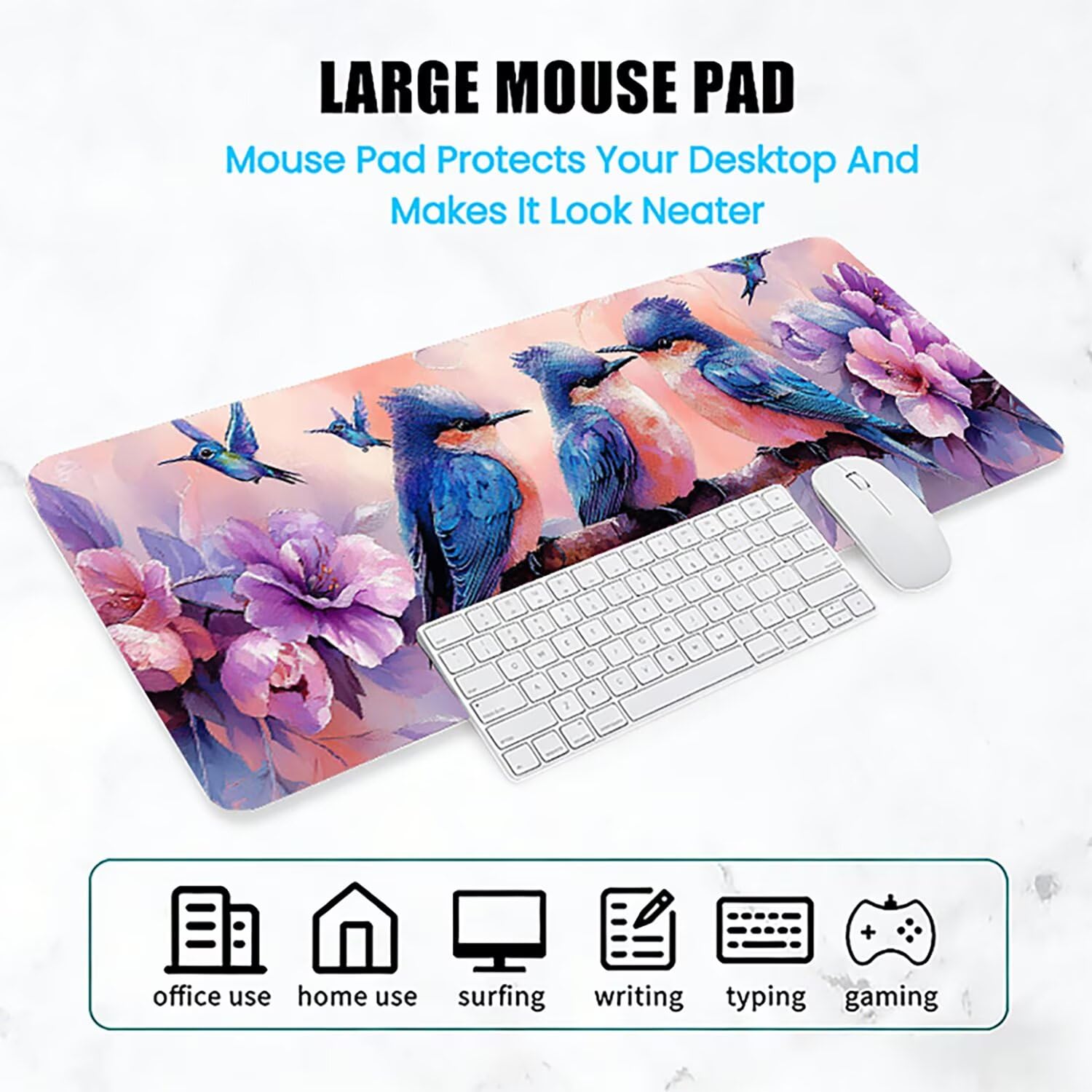 Generico Lejnlnng Tappetino Mouse Gaming XXL -160x80cm - Tramonto Tappetino Scrivania Grande, Spiaggia Impermeabile Tappeto Mouse con Base in Gomma Antiscivolo, Mousepad per Gaming e Ufficio JL-8080