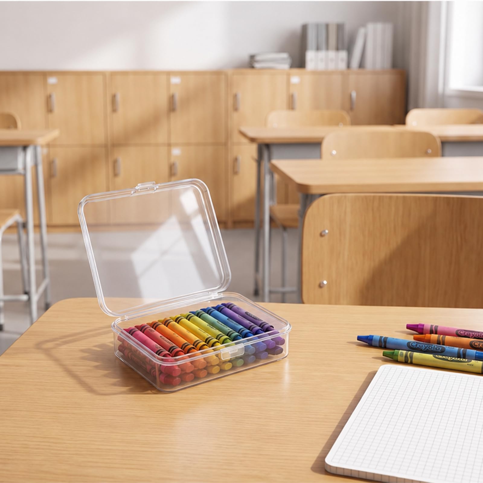 24 scatole in plastica trasparente per pastelli, 11,4 x 8,6 cm, con