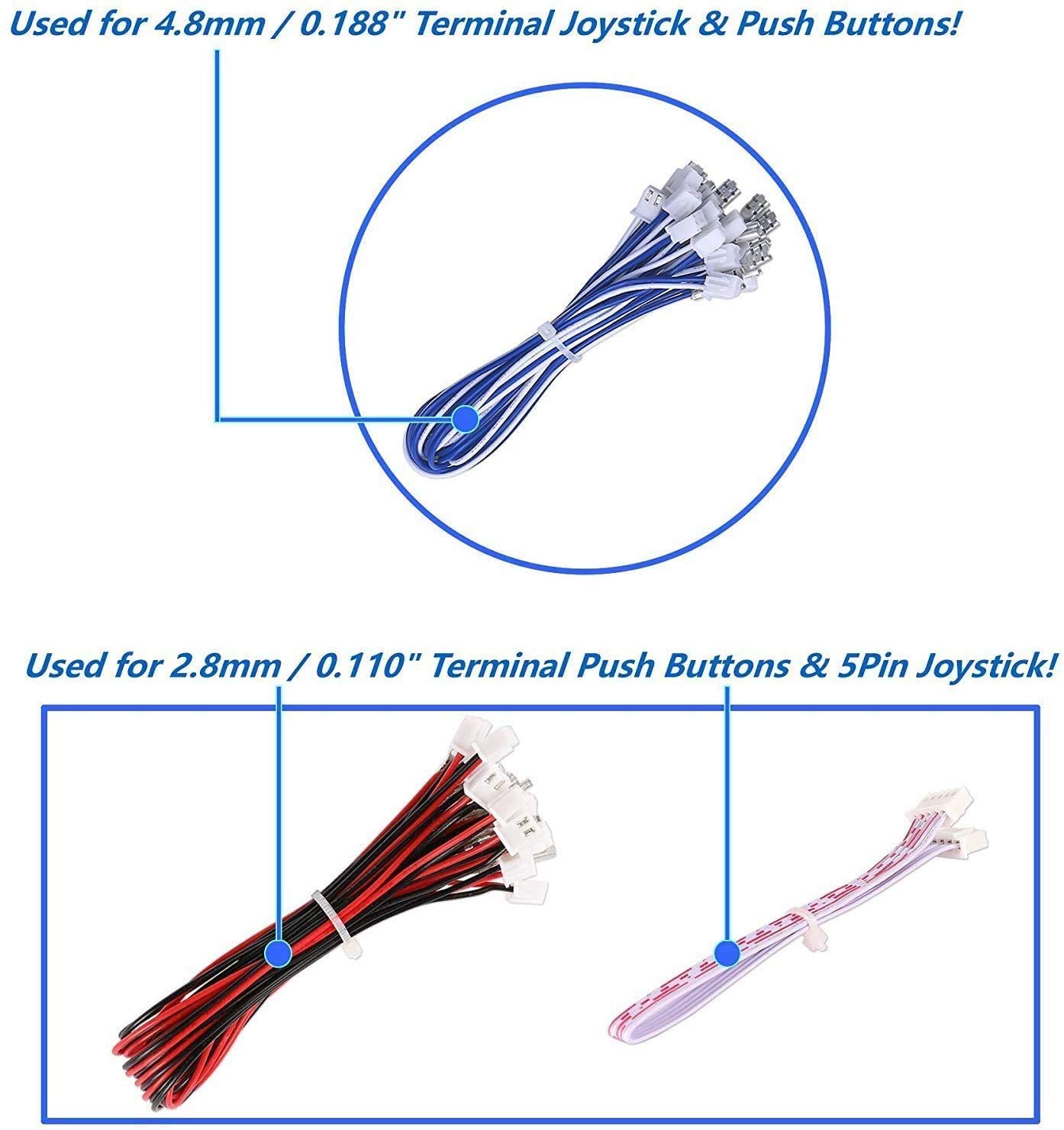 Fosiya Zero Delay Arcade USB Encoder PC to Joystick pour Windows & Linux & MAME & Raspberry Pi Retropie Projects (1 Player 5pin Joystick + Happ Style Buttons)