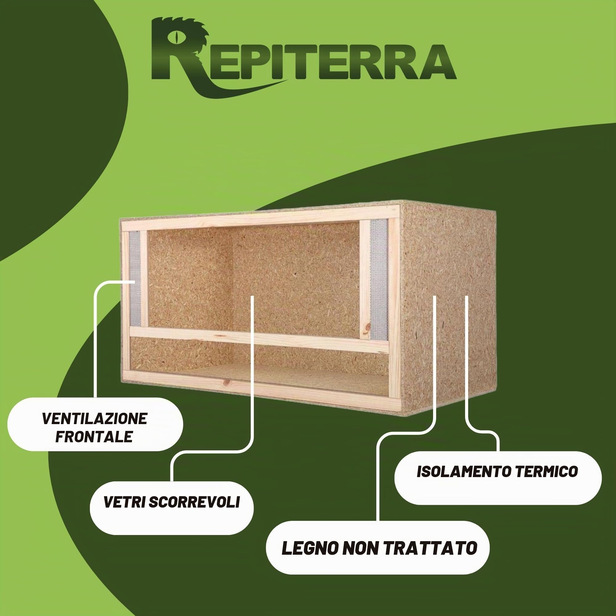 Terrario areazione frontale legno terrario terrari terrari 80 x 50 x 50 cm//rettili rettile