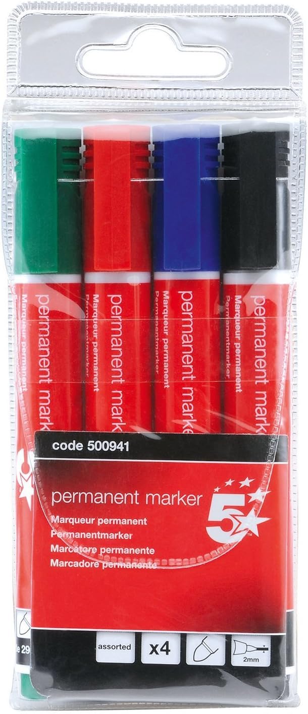 5 Star Office Permanent Marker Xylene/Toluenefree Smearproof Bullet