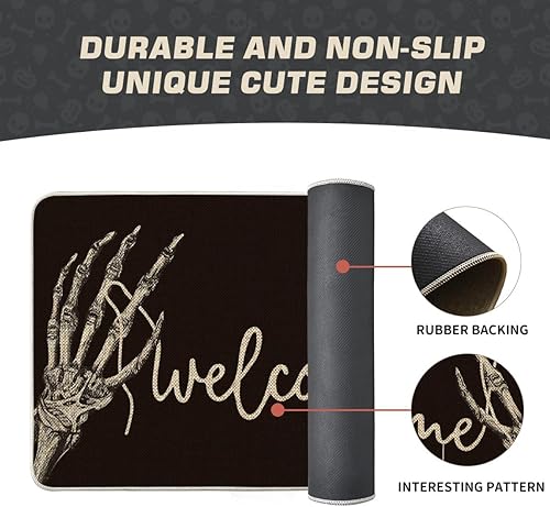 Miniatura 6 de Artoid Mode Hand Bone - Tapete de bienvenida de Halloween, decoración del hogar, tapete de bajo perfil, tapete para puerta de interior y exterior,