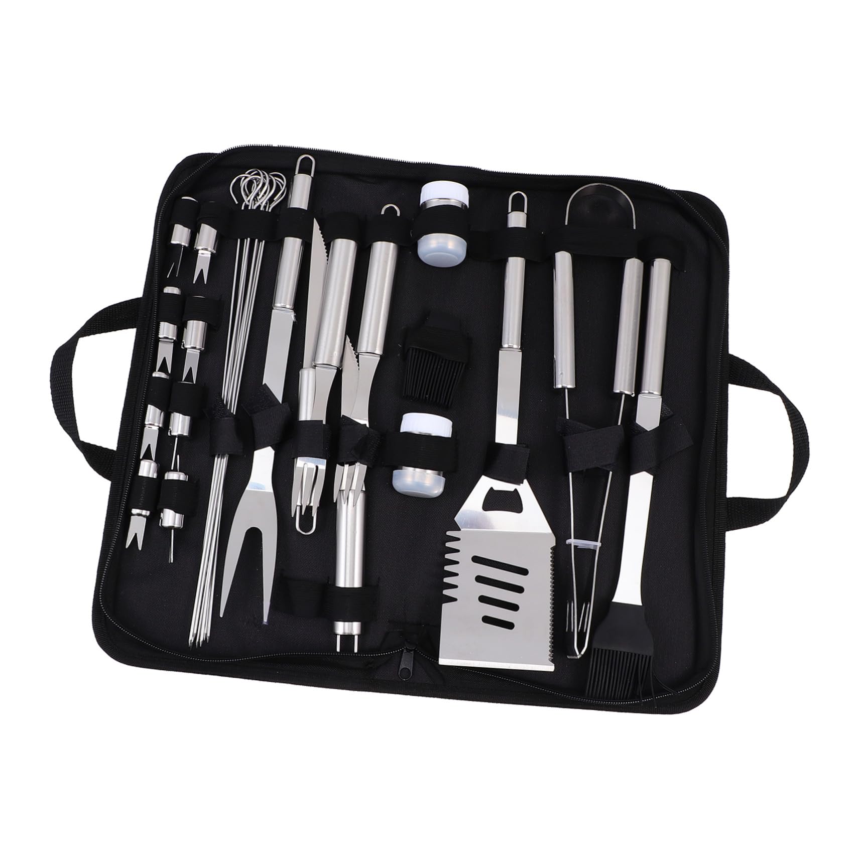 BESTonZON Kit Utensili Barbecue All Aperto in Acciaio Inossidabile Di Attrezzi Per Grigliate Forchetta Taglierino Spazzola Pala Per Bbq Casa e Esterno
