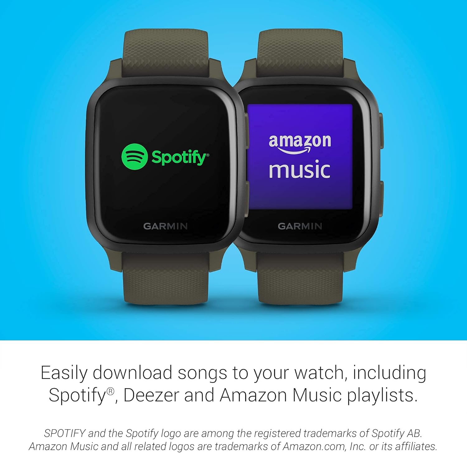 Garmin Venu Sq Music, GPS Smartwatch with Bright Touchscreen Display, Features Music and Up to 6 Days of Battery Life, Slate and Moss Green (Renewed)