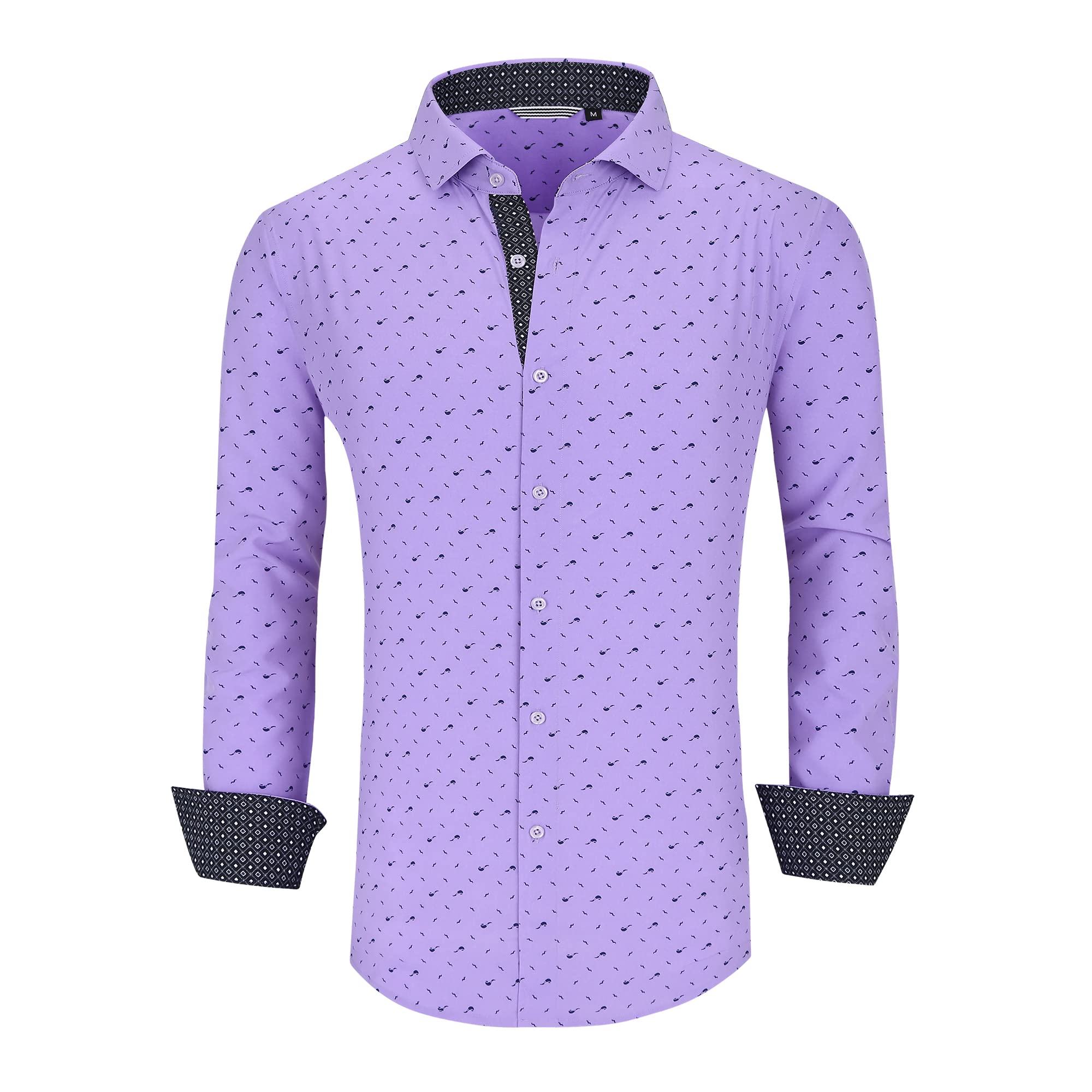 Damipow Mens Premium Casual Button Down Shirts Long Sleeve Regular Fit Men Shirt