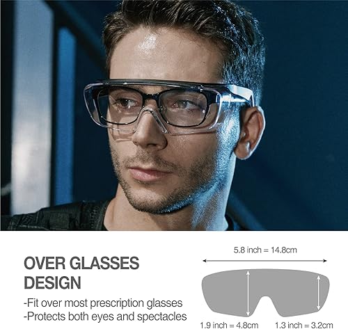 Miniatura 4 de DEX FIT Gafas de seguridad SG210 OTG Z87 protección para los ojos resistente a la niebla y a los arañazos ajustables para mujeres y hombres