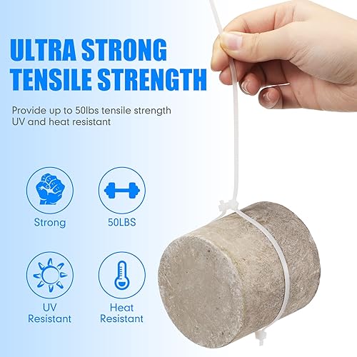 Miniatura 3 de 3000 bridas para cables, bridas de nailon a granel, bridas de nailon con autobloqueo, cintas de amarre largas y resistentes para el hogar, oficina,