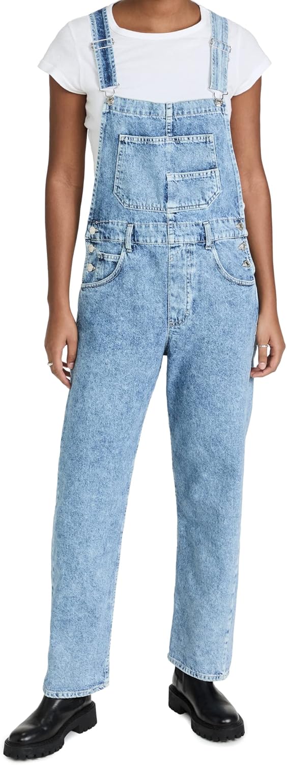 Free People Women's Ziggy Denim Overalls : Clothing, Shoes & Jewelry