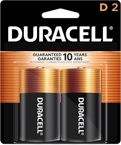 Duracell Coppertop D Batteries, 2 Count (1 Pack), D Battery with Long-lasting Po