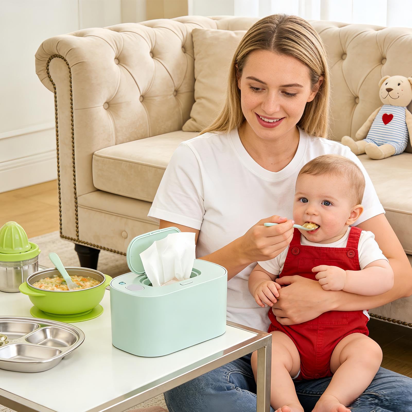 Chauffe-Lingettes Portable,Réchauffeur de Grande Capacité - Distributeur de Lingettes avec Maintien de la Température Constante | Pour La Maison, La Voiture, Soins Nocturnes Pour, Chambre