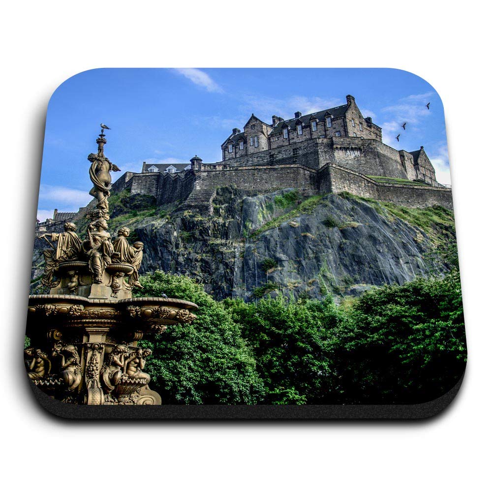 Destination Vinyl Ltd Multicolor 1 X Square Mdf Fridge Magnet - Edinburgh Castle Scotland Uk Scottish 44936