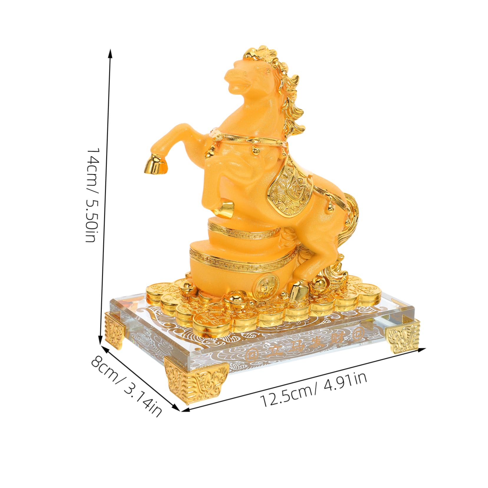 VICASKY Goldene Pferdestatue aus Kunstharz mit Feng Shui Bedeutung Stehende Figur für Karrierewachstum und Wohlstand Elegante Tischdekoration für Zuhause und Büro im Jahr 2026