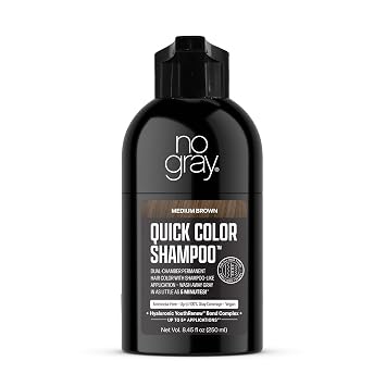 No Gray Quick Permanent Hair Color Shampoo, Medium Brown, 8.45 oz