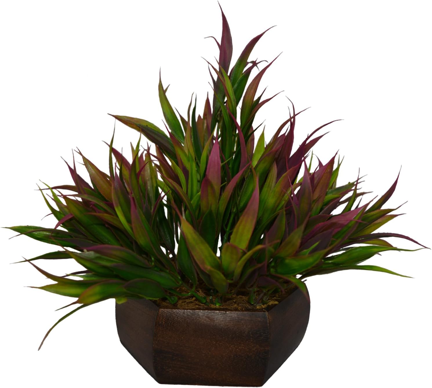 fancymart Artificial Bamboo Leaves Plant with Wood Pot (Multicolour