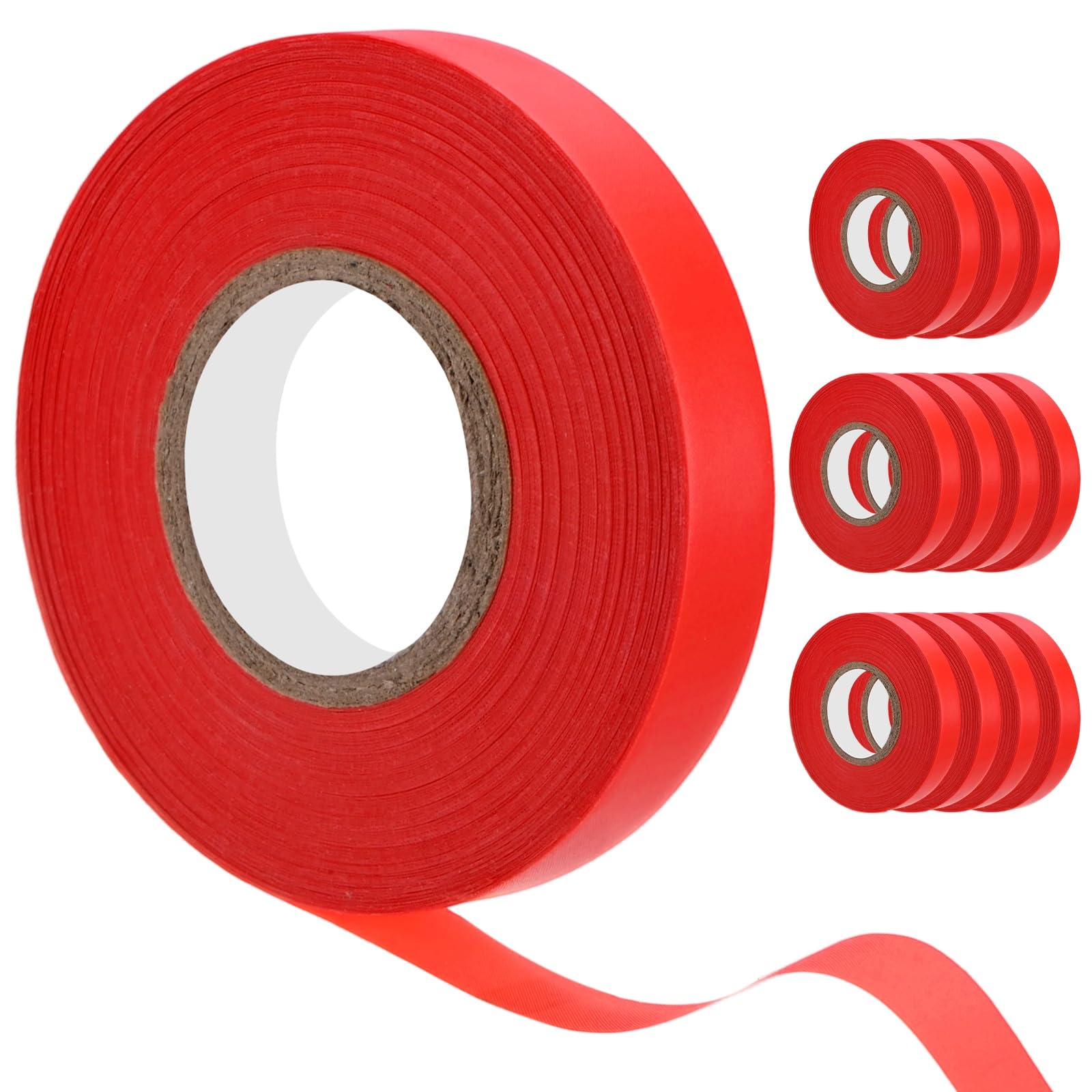 M METERXITY 4-Roll Stretchable Garden Tie Tape 2/5 Inch x 82 Feet PVC Reusable Stretch Plant Tree Tape for Indoor Outdoor Patio Plant/Tree/Vegetables/Branches/Flowers Red
