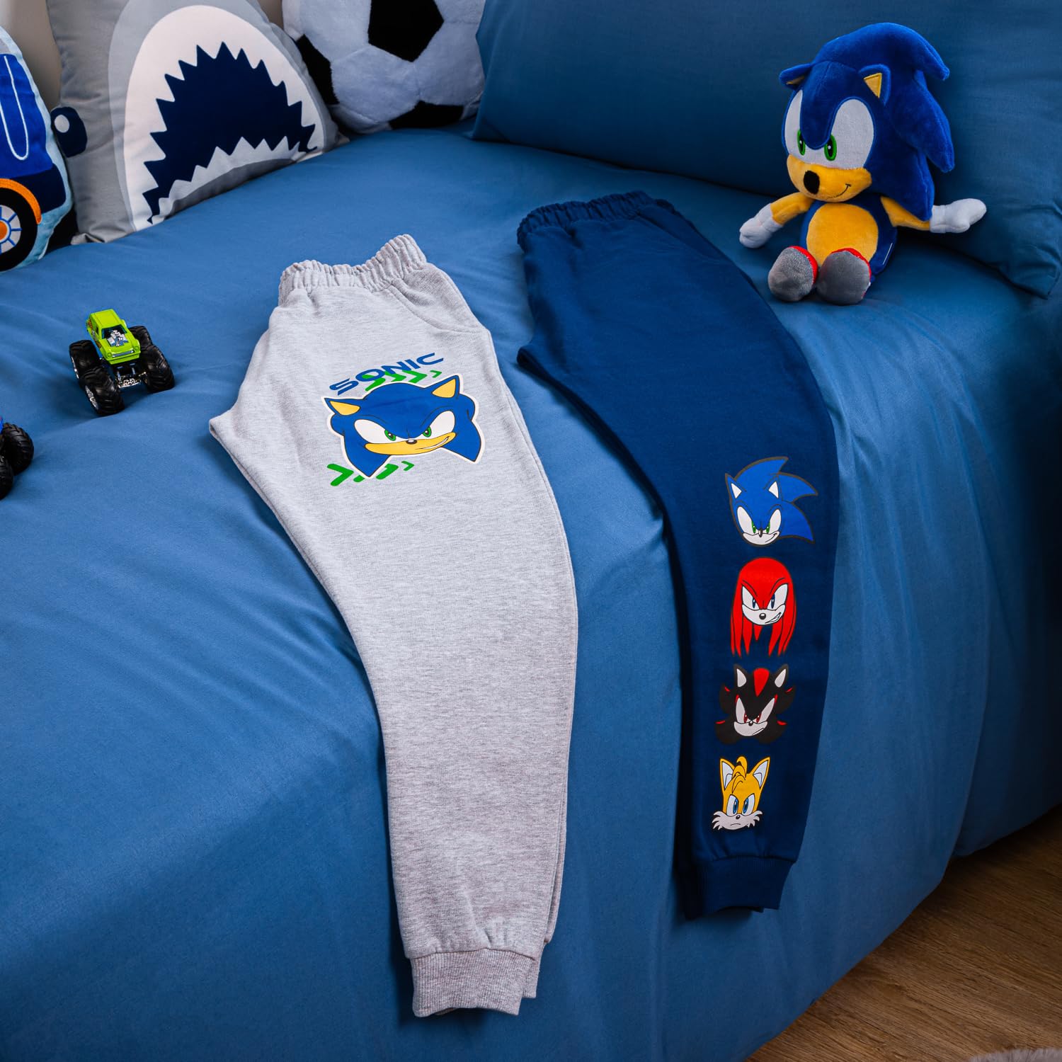 SONIC THE HEDGEHOG Paquete de 2 pantalones de chándal para niños deportivos