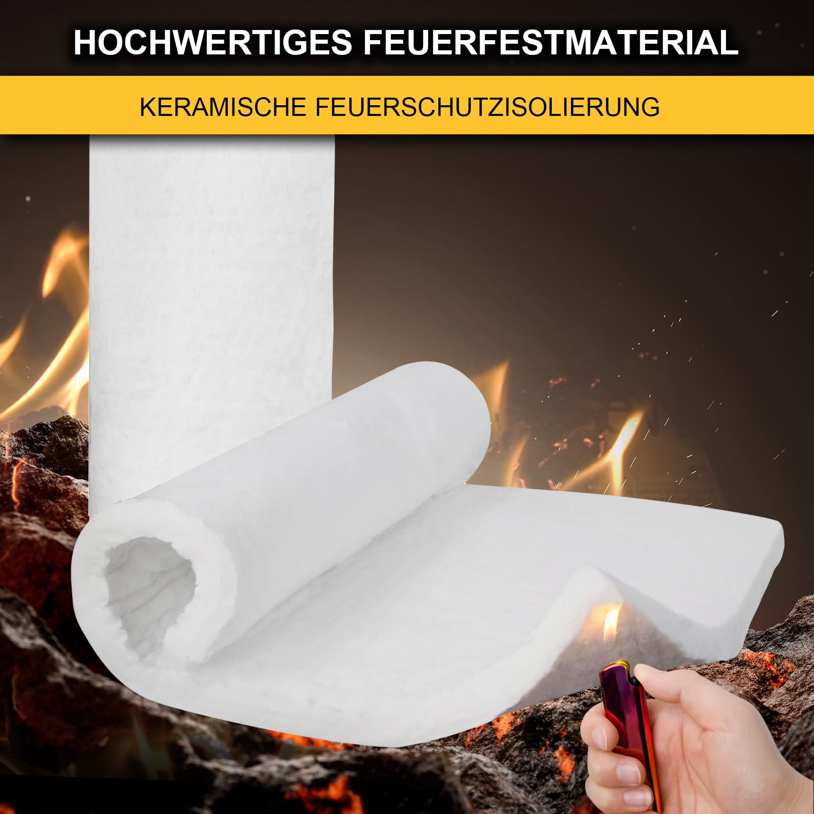 Couverture d'isolation en fibre de céramique, 1500 °C/2700 °F (79 x 61 x 2,5 cm), isolation ignifuge pour lave-vaisselle, fours, forgerons, chaudières, fours à pizza et plus encore