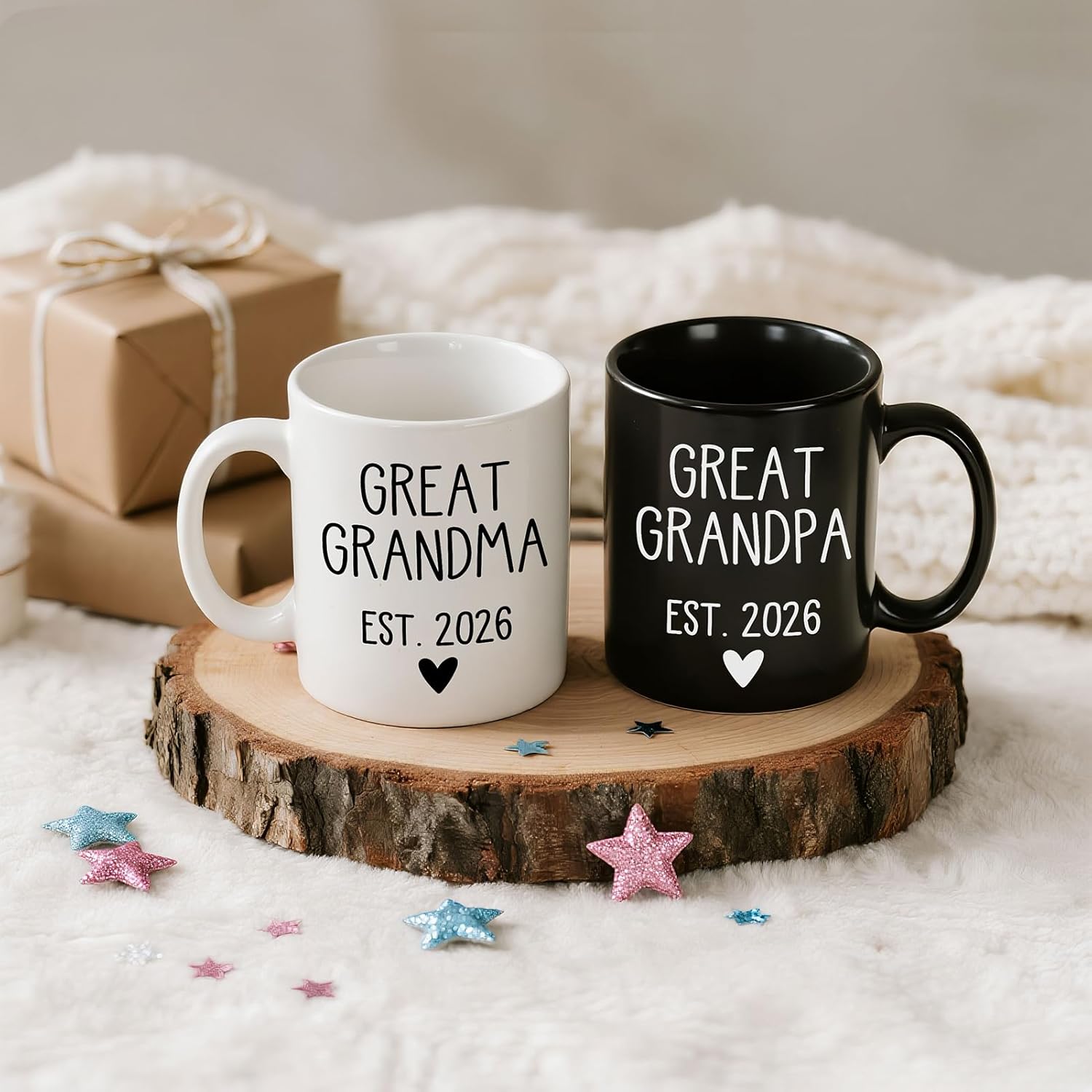 Breezy Valley Great Grandma and Grandpa Gifts, Great Grandparents Coffee Mugs EST.2026, Baby Reveal Pregnancy Announcement for Expecting First Time New Great Grandparents Gifts Mugs Set - Image 2
