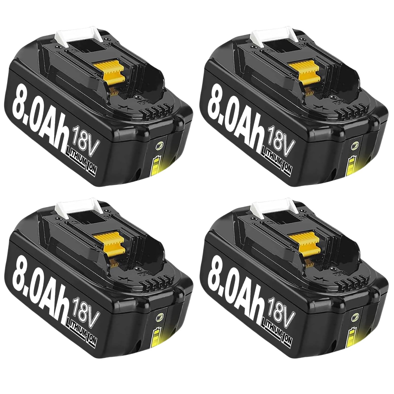 4Pack 8.0Ah 18V BL1860 Replacemnet for Makita Battery Compatible with Makita 18V Battery BL1860 BL1860B BL1850 BL1840 BL1830 DC18RA DC18RC DC18RD (4PACK) — image 1