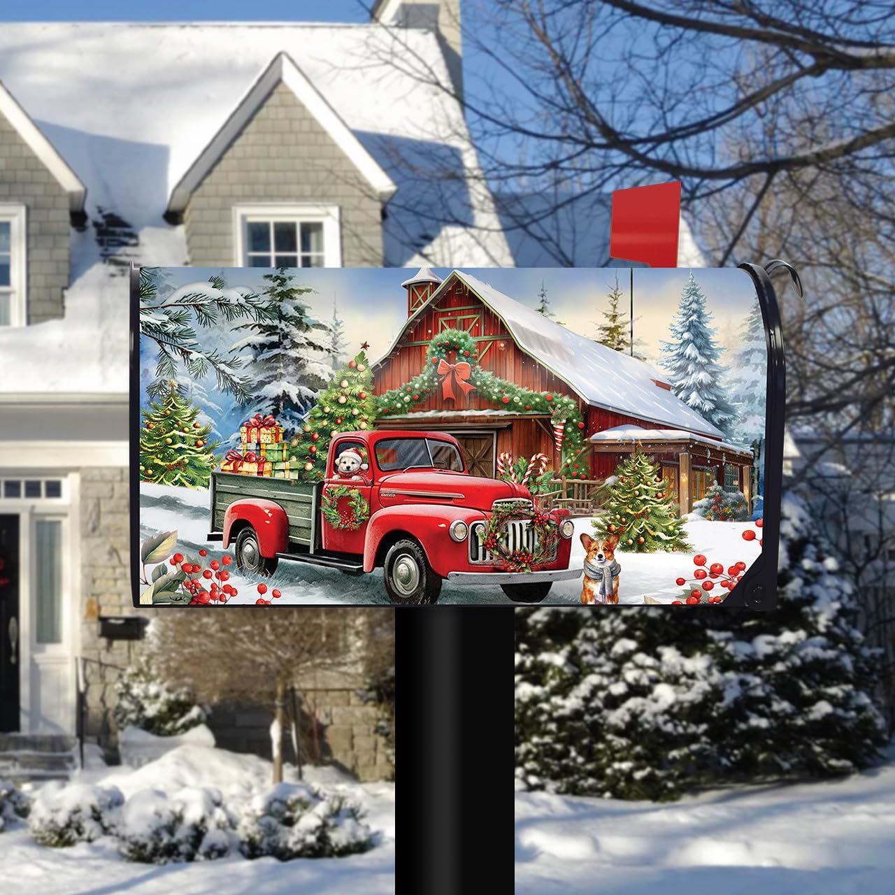 Briarwood Lane Country Christmas Mailbox Cover